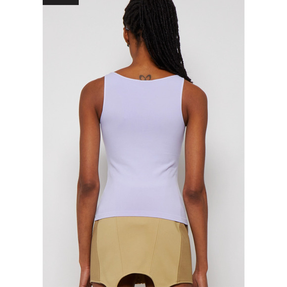 NWT cute Maisie Wilen The Webster Faved Lilac Heart Shape Cutout Boat Neck Top 2 - Picture 2 of 12